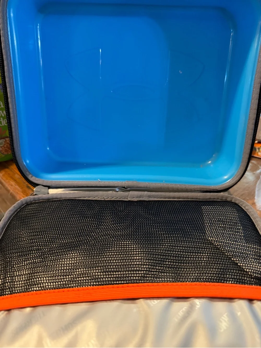 Under Armour Geometric Blue & Orange Duffel with Silver Logo